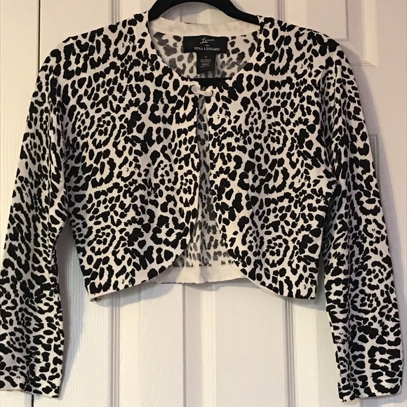 leopard print cropped cardigan